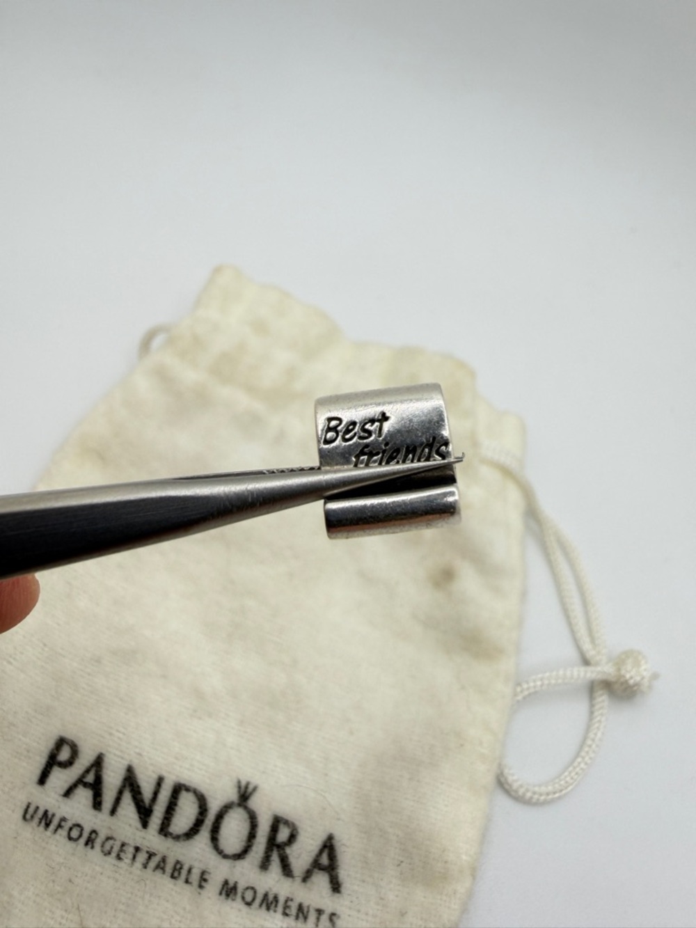 Retired‎ Best Friends PANDORA ALE 925 Sterling Silver Scroll Bead Charm